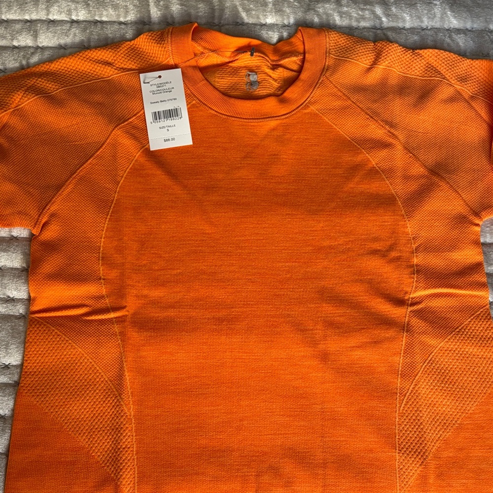 NWT $88 British Sweaty Betty Long Sleeve Workout Top Murcotte Orange Small - Picture 8 of 10